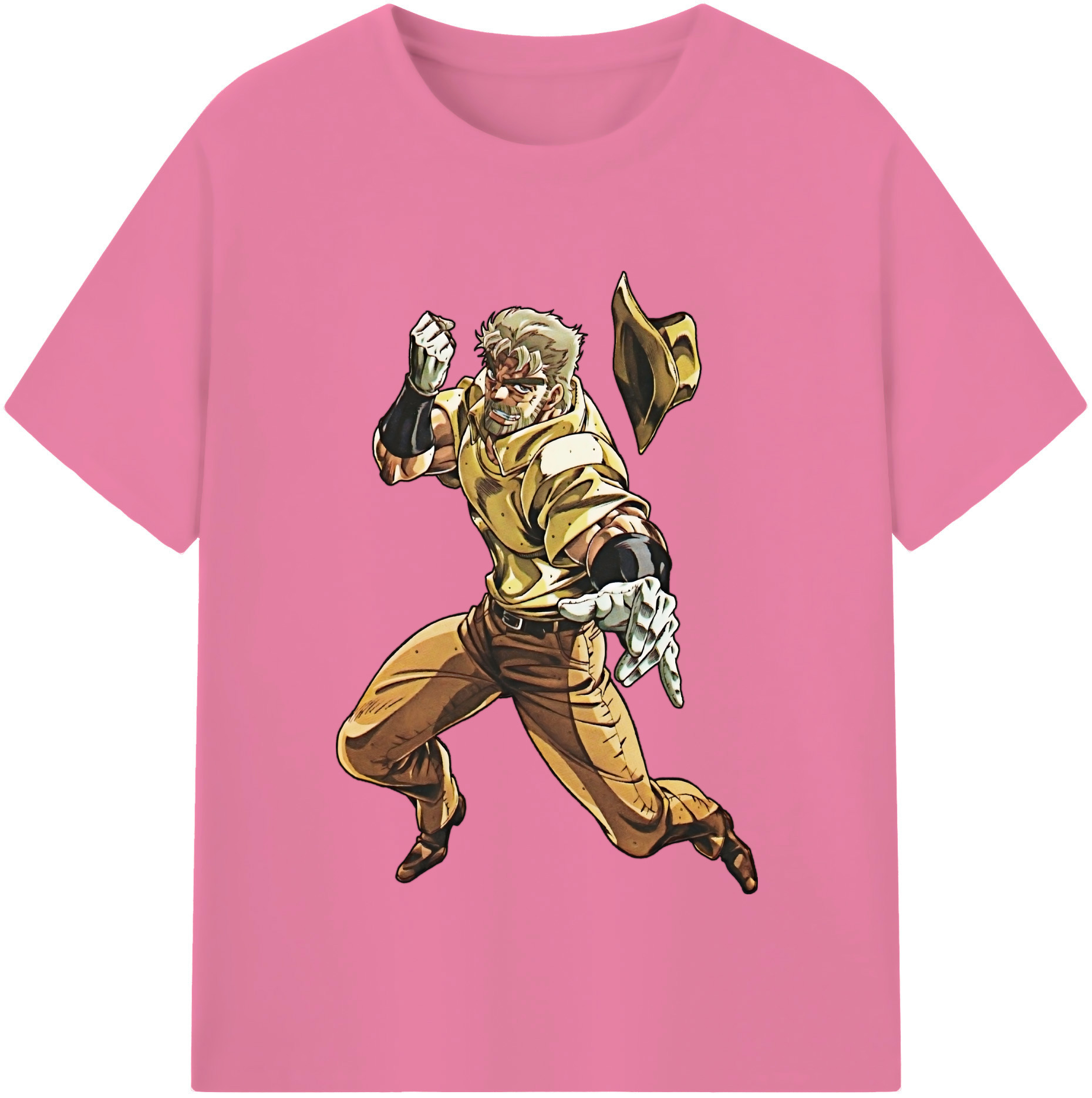 （画像用） ジョジョの奇妙な冒険 ジョセフ?ジョースター JoJo's Bizarre Adventure Joseph Joestar 綿100％半袖Tシャツ（フロントプリント）